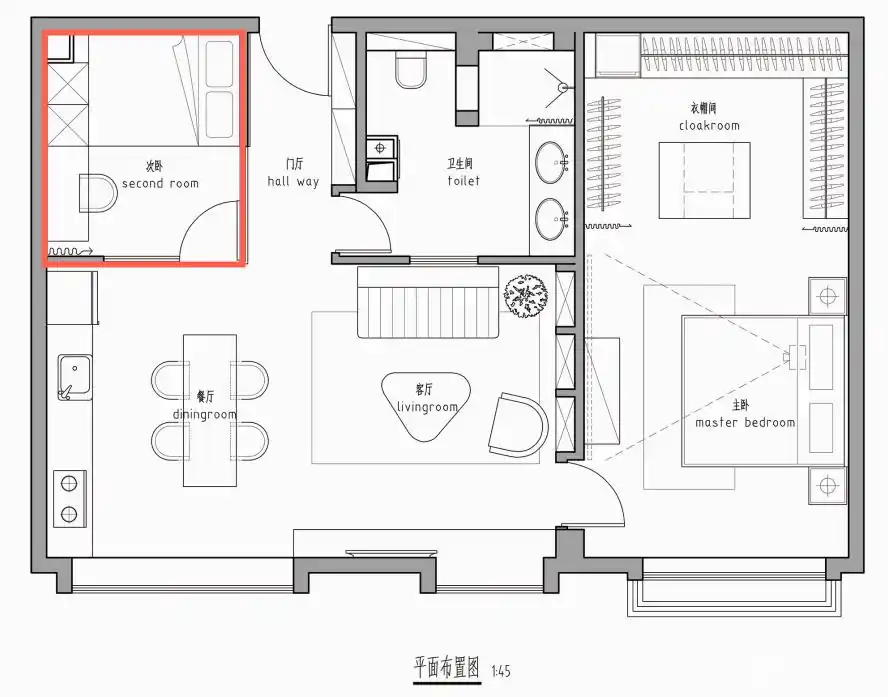 大红大绿80㎡,竟然搭出最高级的北欧风!(图11) 82平米小户型改造_精品小户型欧式装修_全屋开放式厨房餐厅设计