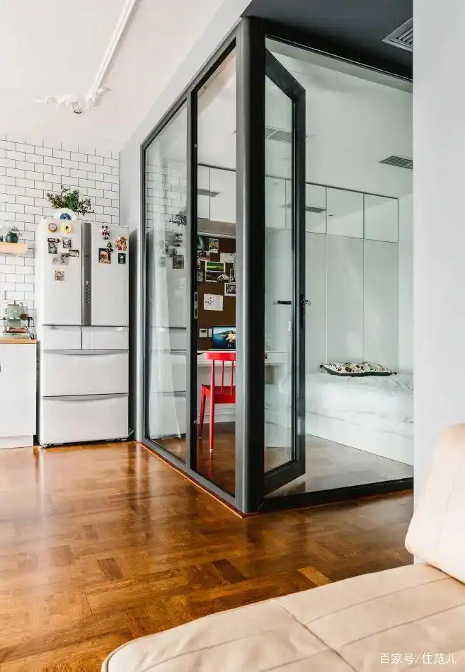 大红大绿80㎡,竟然搭出最高级的北欧风!(图12) 全屋开放式厨房餐厅设计_精品小户型欧式装修_82平米小户型改造