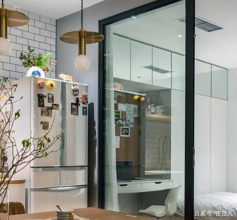 大红大绿80㎡,竟然搭出最高级的北欧风!(图13) 全屋开放式厨房餐厅设计_82平米小户型改造_精品小户型欧式装修