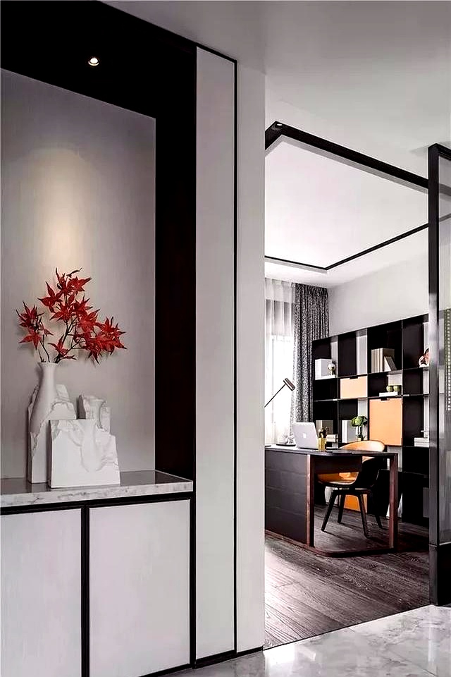 专业控这样的新中式留白,实在太美了(图4) 新中式客厅留白设计_墙面装饰留白_90后装修留白省钱技巧