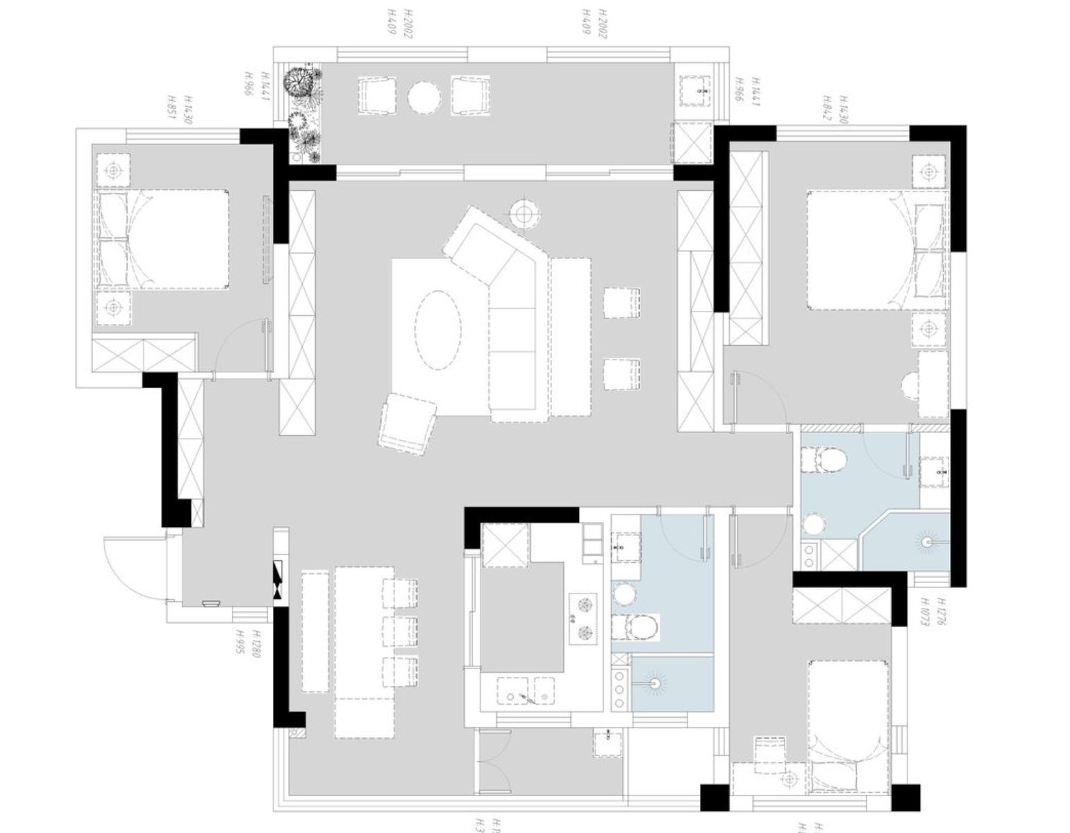 全房铺地砖,墙面刷大白,就是这么的简单,家人却非常满意(图2) 墙面装饰留白_全房铺地砖墙面刷大白装修案例_年轻夫妇实用温馨装修设计