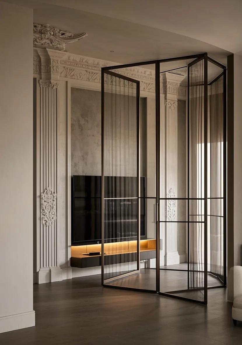 2025年必火的电视背景墙设计:5大趋势打造客厅颜值天花板(图5) 客厅视觉焦点装修_生态木墙面效果图_电视背景墙设计