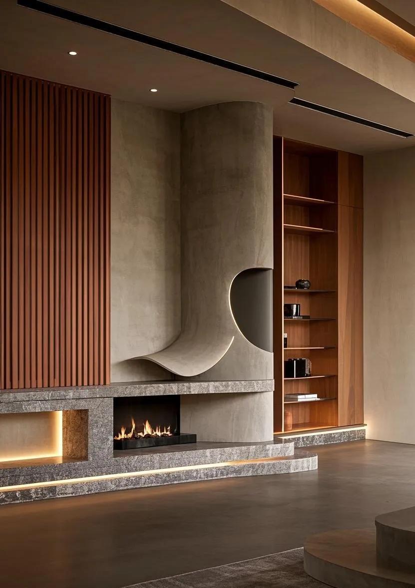 2025年必火的电视背景墙设计:5大趋势打造客厅颜值天花板(图9) 客厅视觉焦点装修_电视背景墙设计_生态木墙面效果图