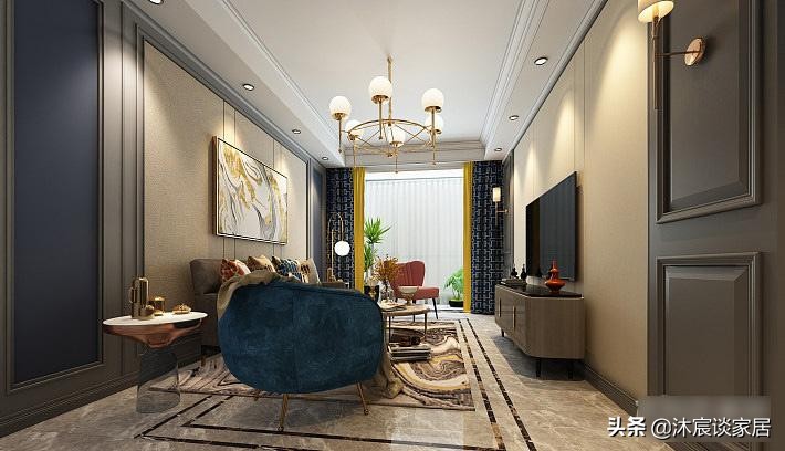 夫妻二人真厉害,跃式装成轻奢风,满满的奢华感,高端大气上档次(图5) 轻奢风格跃式住宅案例_生态木墙面效果图_现代轻奢复式装修设计