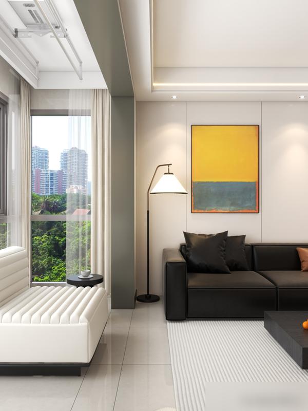 她家116㎡,光一个电视背景墙就让无数人效仿,实用又有高级感(图5) 电视墙岩板木格栅设计_悬空电视柜隐藏灯带_装修效果图大全2025图片电视墙