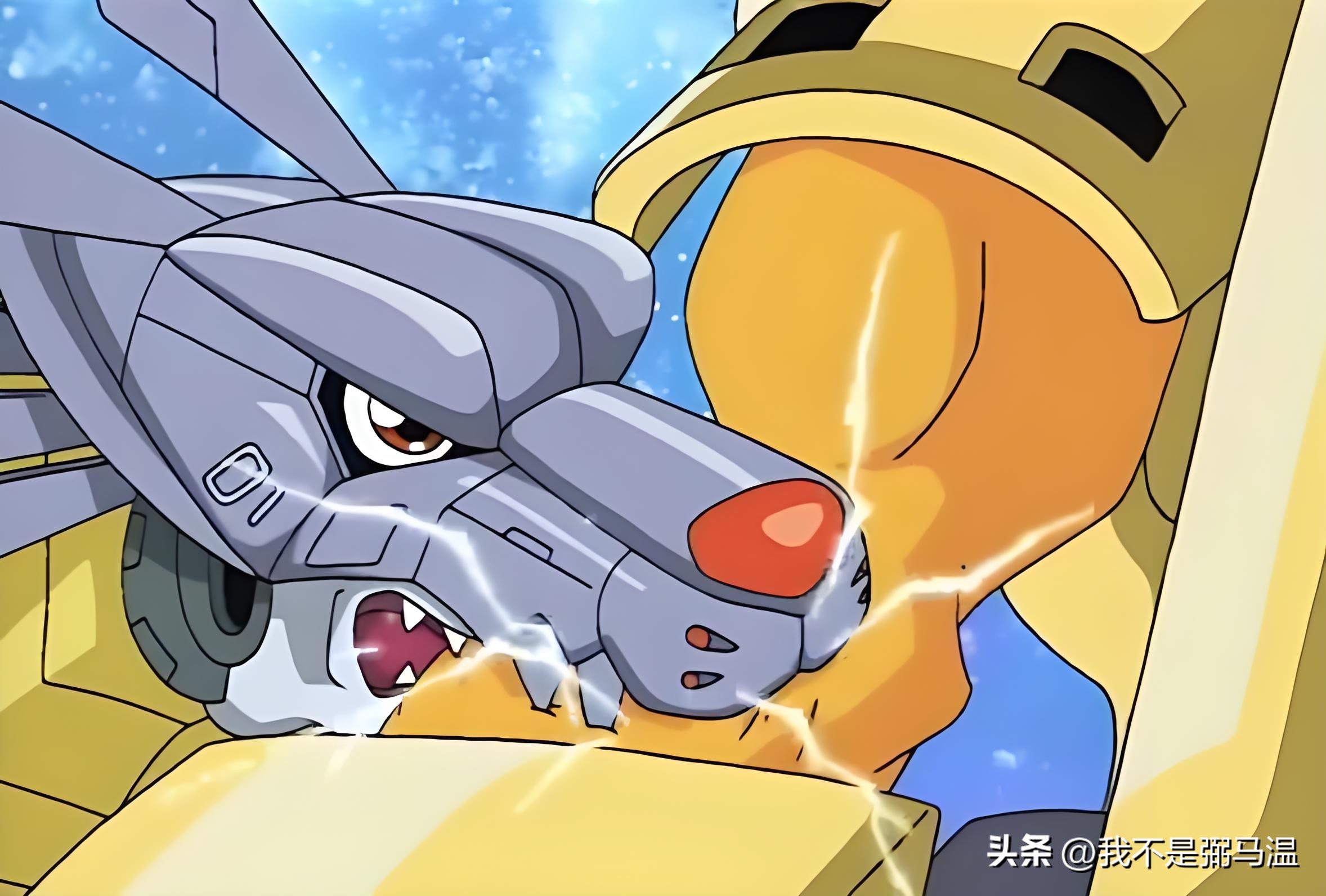 数码宝贝初代究极体强弱分析_战斗暴龙兽与钢铁加鲁鲁实力对比_数码宝贝战斗暴龙兽背后