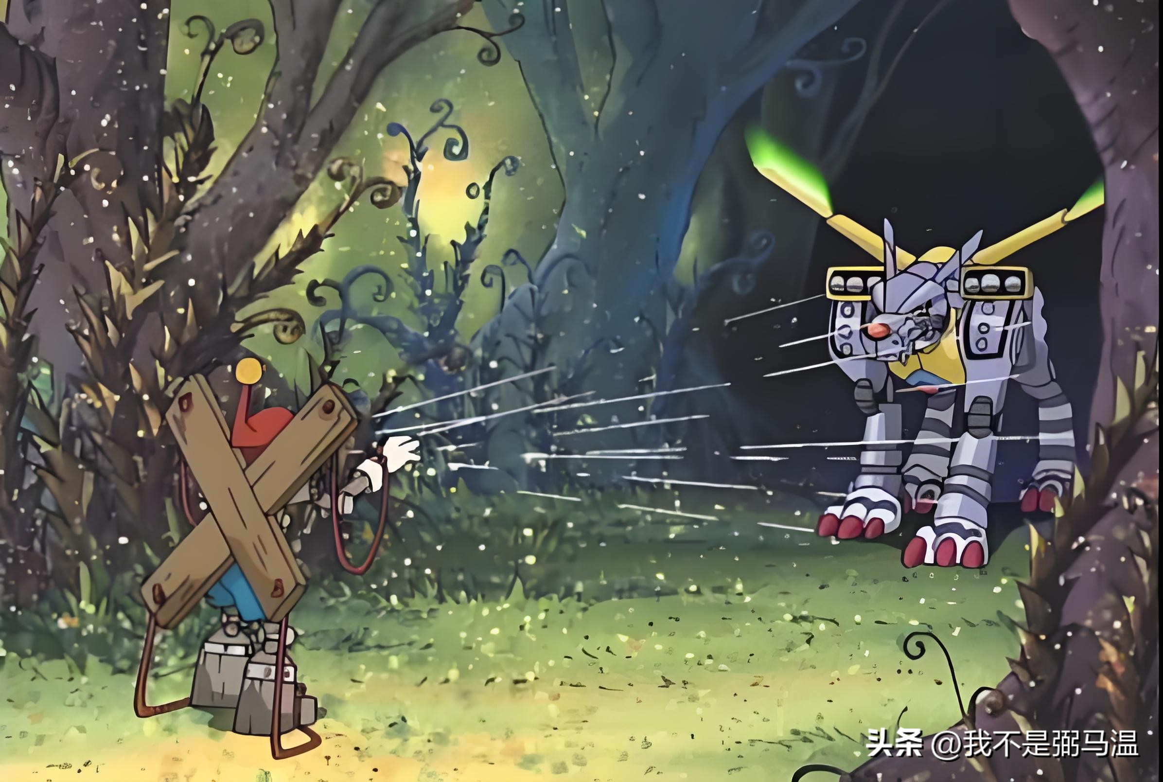 数码宝贝初代究极体强弱分析_战斗暴龙兽与钢铁加鲁鲁实力对比_数码宝贝战斗暴龙兽背后