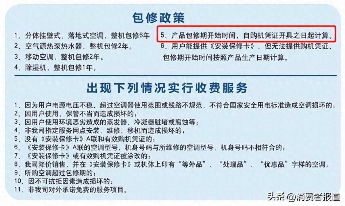 有多少个空调品牌，能包修10年？