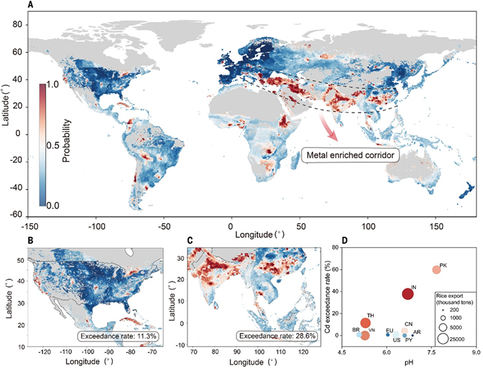 Science: 全球土壤重金属污染威胁农业和人类健康