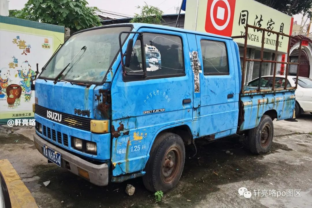 经典双排座 丨 方头蓝车漆，80年代末的五十铃轻卡/ISUZU ELF 630