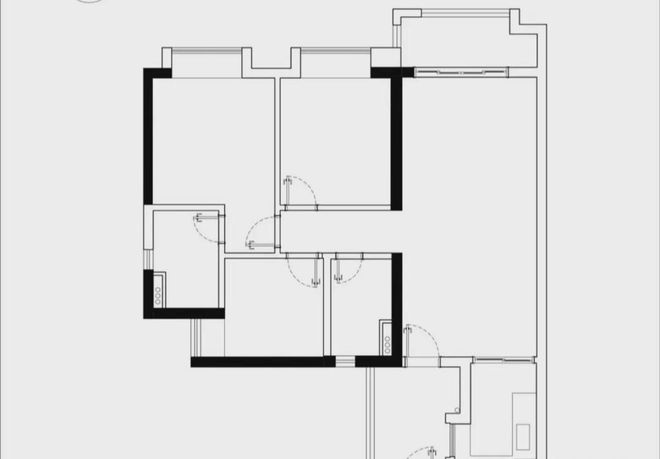 85平精装改温馨自然质感三室两卫,这个家美观不留卫生死角(图2) 深圳85平精装房改造_85平方三室一厅户型图_客厅餐厅厨房硬装改动