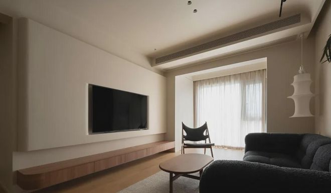 85平精装改温馨自然质感三室两卫,这个家美观不留卫生死角(图9) 客厅餐厅厨房硬装改动_85平方三室一厅户型图_深圳85平精装房改造