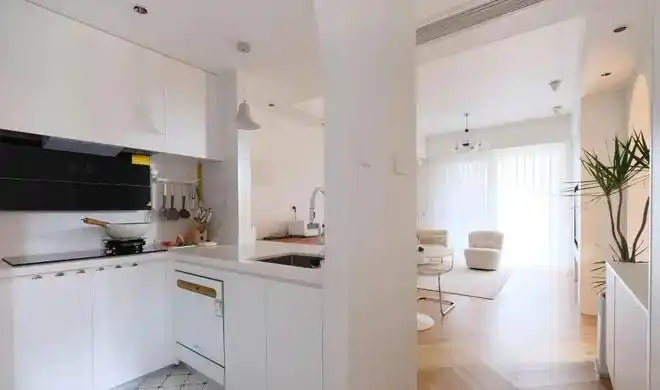 85平现代简约实用三室两卫，整个公共空间都融合在一起