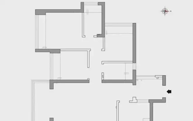 85平现代简约实用三室两卫,整个公共空间都融合在一起(图2) 85平方三室一厅户型图_深圳85平现代简约装修_深圳年轻夫妻家庭装修设计