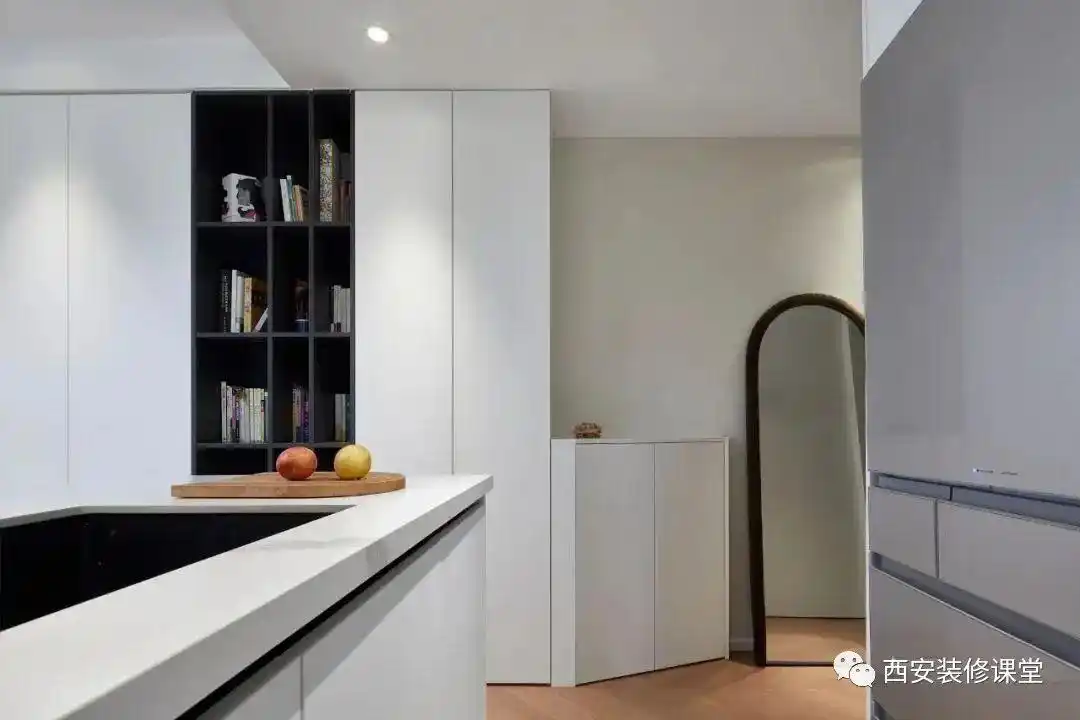 85㎡两室三口之家,暖色温馨宅(图5) 两室一厅改造_85平方三室一厅户型图_开放厨房设计