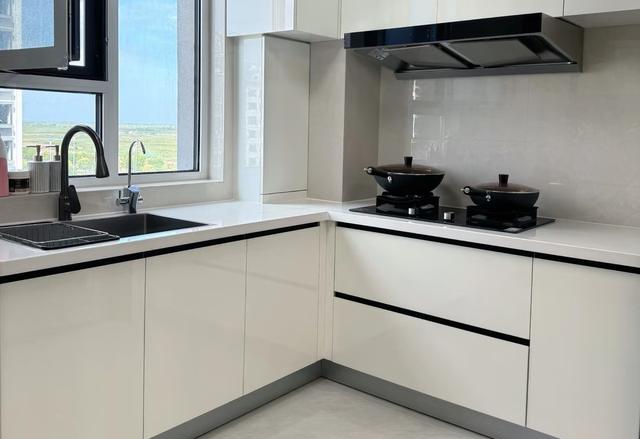 厨房装修不定制橱柜,还可以怎么装?看了年轻人的做法,被折服了(图3) 自己装修厨房的步骤_定制橱柜避坑_金属支架厨房改造