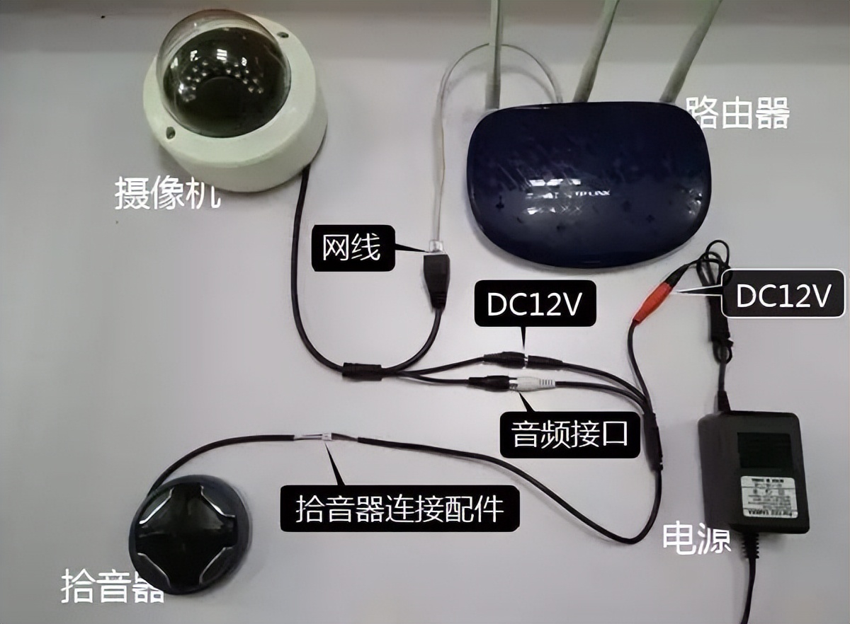 网络摄像机拾音器知识及安装教程(图17) 网络摄像机接拾音器_四路硬盘录像机怎么接五路摄像机_拾音器接线方法