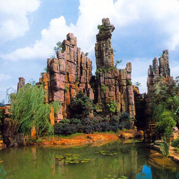 芜湖公司大厅假山水景 定做假山养鱼池 湖南假山生产厂家(图4) 芜湖公司大厅假山水景 定做假山养鱼池 湖南假山生产厂家