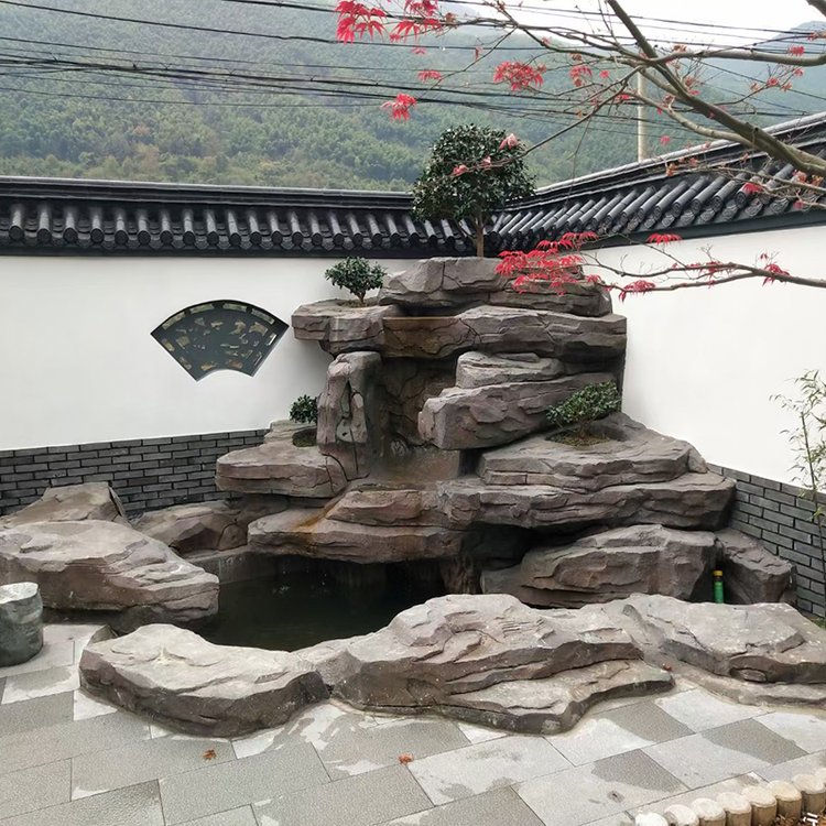 芜湖公司大厅假山水景 定做假山养鱼池 湖南假山生产厂家(图7) 芜湖公司大厅假山水景 定做假山养鱼池 湖南假山生产厂家