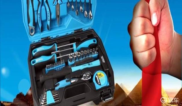 汽车维修工具箱有哪些工具?(图3) 补胎工具充气泵 灭火器车用 破窗器液压千斤顶_汽车维修工具使用