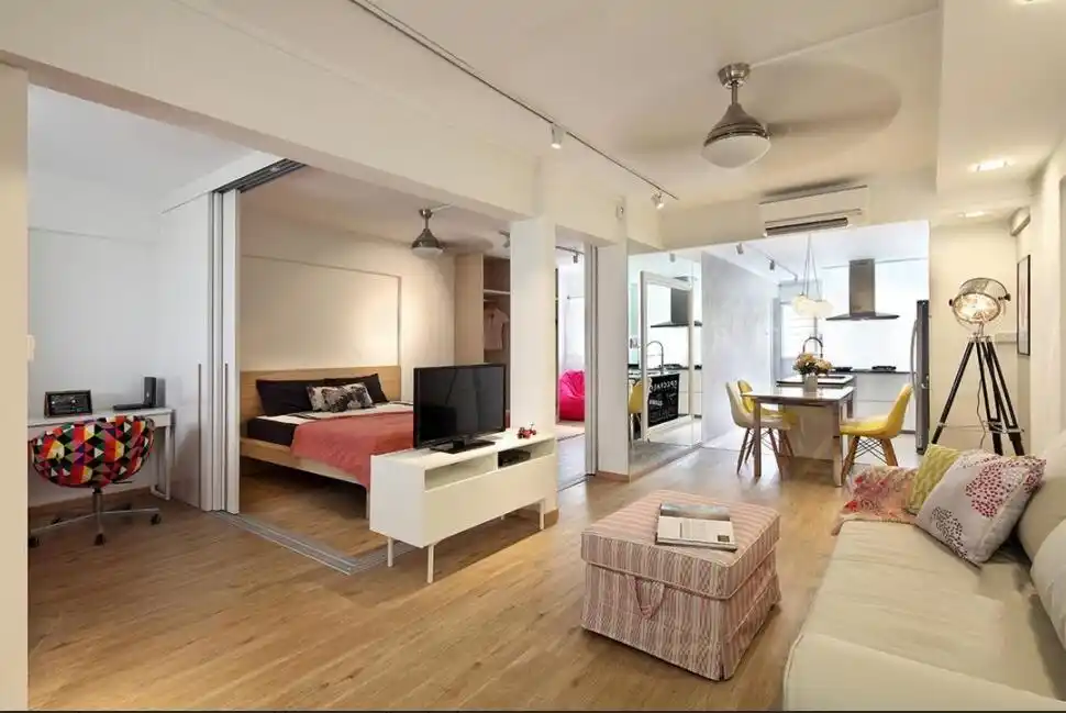 小户型把客厅装对了,整个家都宽敞不少,自己没想法,那就照着学(图7) 小户型客厅装饰效果图_小户型客餐厅布局优化_客餐厅开放式布局设计