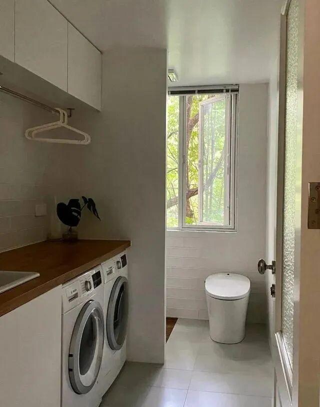 别再迷信“洗衣机放阳台”了!这几个个地方那叫一个高级实用!(图6) 独立洗衣房方案_洗衣机 阳台 卫生间_阳台洗衣机