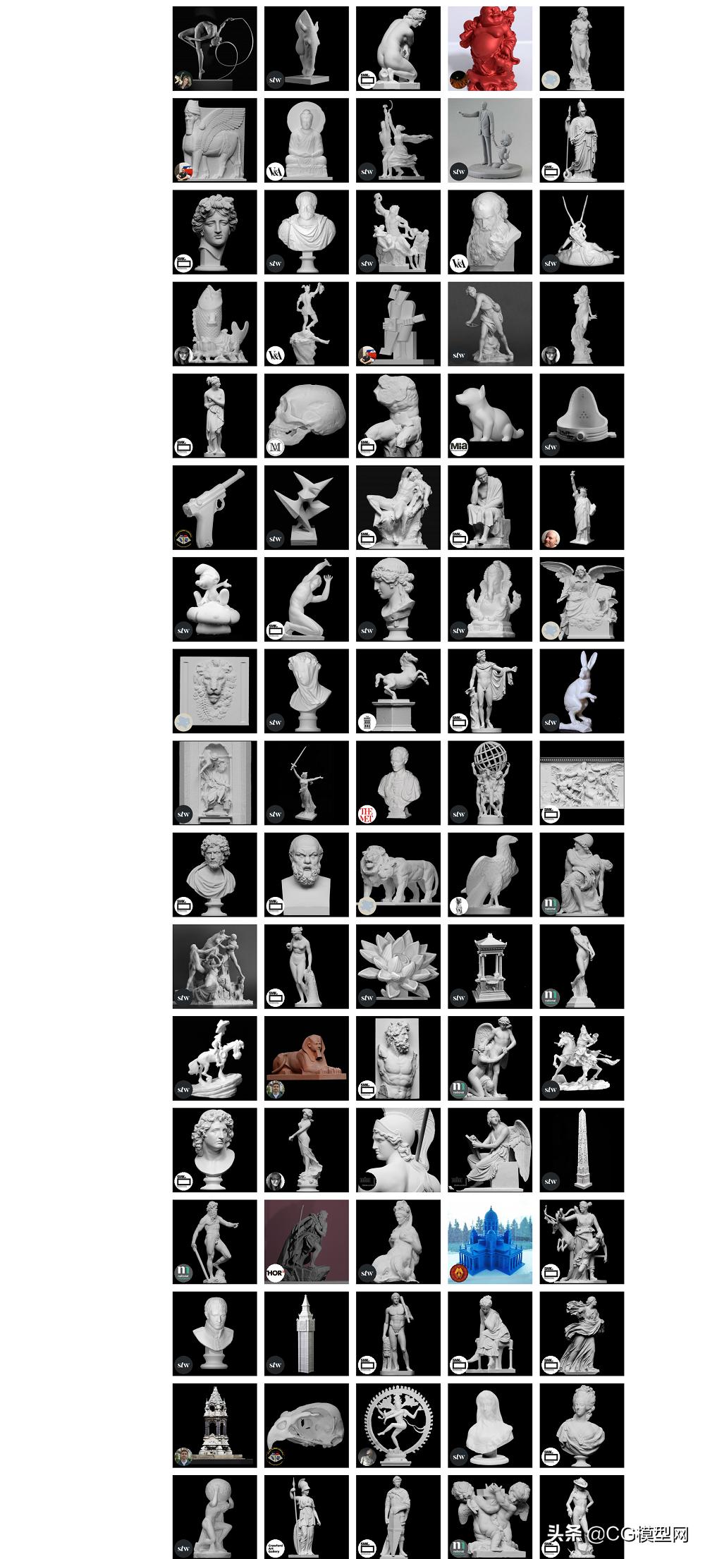 1万8千个博物馆雕塑免费下载,可3D打印的开源模型(图21) 三维扫描艺术品_开源博物馆_下载cg模型网收费模型