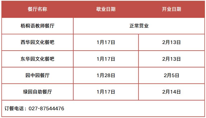 华科大放假啦!贴心指南请收藏!(图3) 华中科技大学东校区_华中科技大学寒假服务指南_华科寒假时间安排