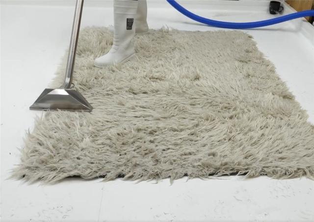 老哥清洗超脏地毯,将污损成黑色的地毯“变白色”,解压又治愈(图11) 地毯深度清洁步骤_车黑色地毯烫_清洗顽固污渍地毯