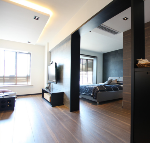 两房一厅怎么装修?别出心裁的两房一厅装修案例(图8) 2室1厅装修图片_老式房屋焕新设计_60平米两房一厅装修案例