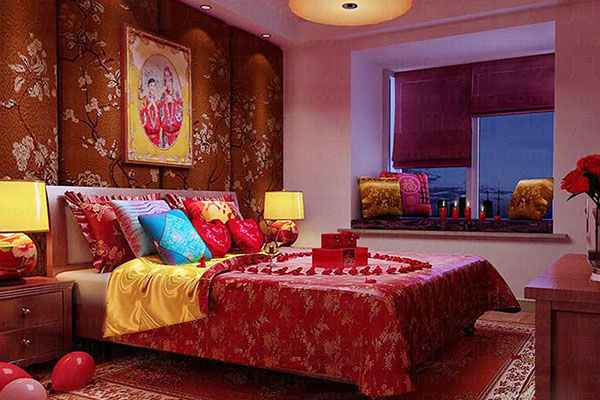 中式婚房布置_布置婚房卧室图片大全_婚庆新房布置图片大全