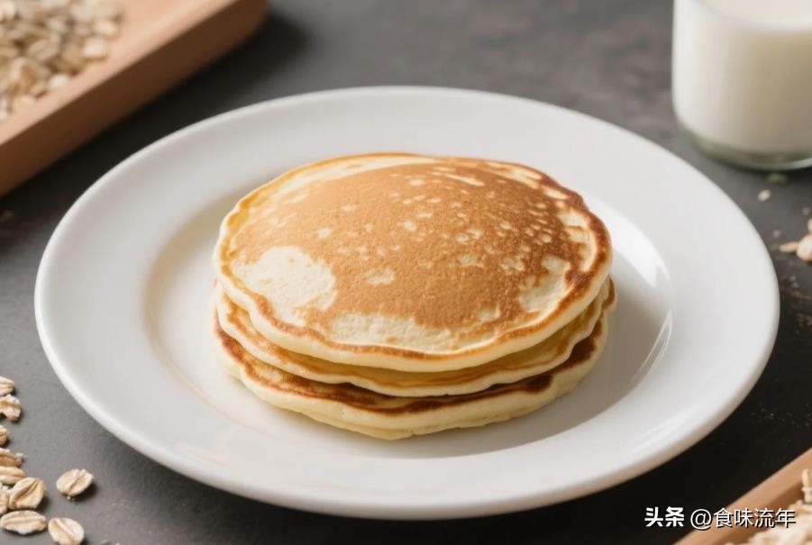 牛奶燕麦煎饼!奶香裹麦香超软乎,平底锅几分钟煎好(图3) 牛奶燕麦煎饼做法_香蕉牛奶饼窍门_燕麦煎饼传统做法