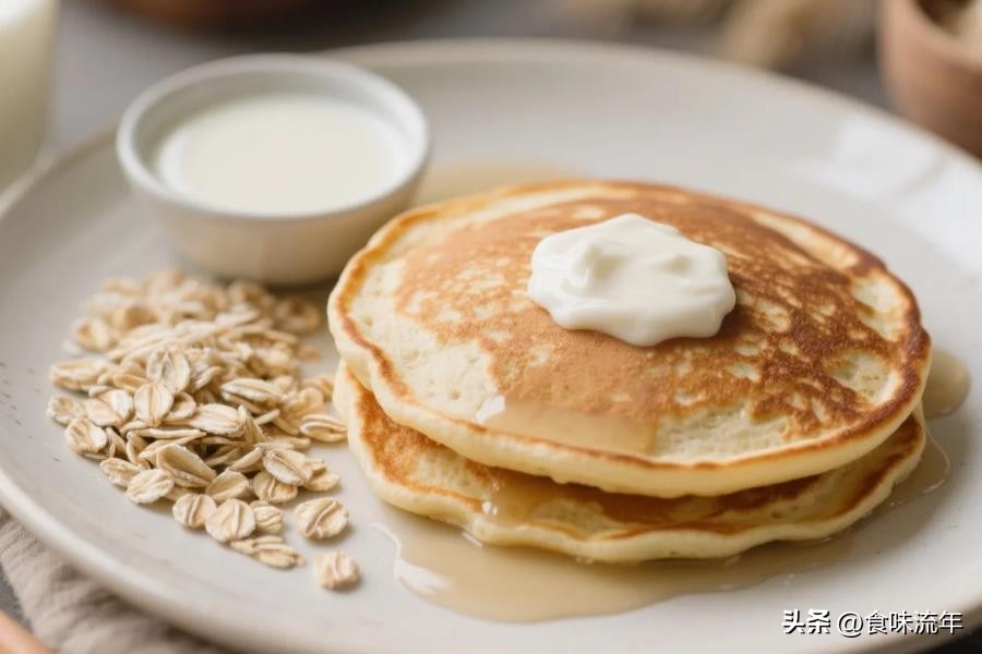 牛奶燕麦煎饼!奶香裹麦香超软乎,平底锅几分钟煎好(图4) 燕麦煎饼传统做法_牛奶燕麦煎饼做法_香蕉牛奶饼窍门