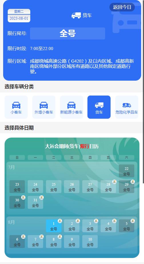 2023年8月1日出行提示(图23) 成都市车辆限号规定_成都大运会交通出行提示_成都大运会赛事场馆周边交通