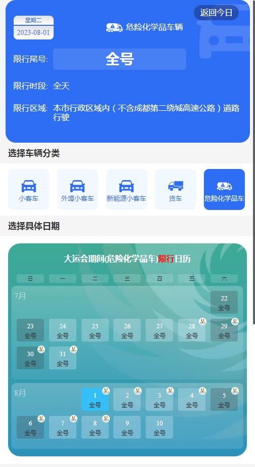 2023年8月1日出行提示(图24) 成都大运会赛事场馆周边交通_成都大运会交通出行提示_成都市车辆限号规定