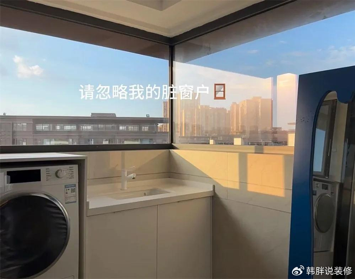 “一梯一户”的快乐谁能懂?电梯间改成“洗衣房”,太实用了!(图7) 一梯一户洗衣房设计_一梯一户电梯间改造_滚筒洗衣机装修效果图
