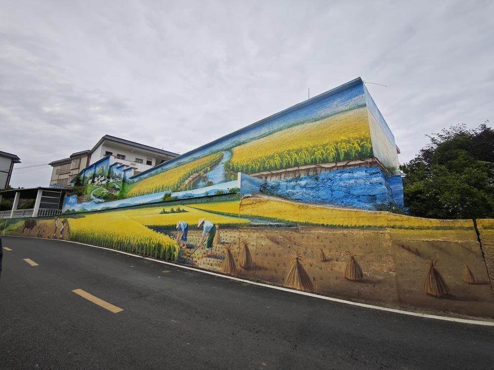 以墙为纸,潮汕小伙五年画遍365个村庄(图3) 乡村墙绘艺术_室内墙面涂鸦_墙绘助力乡村振兴