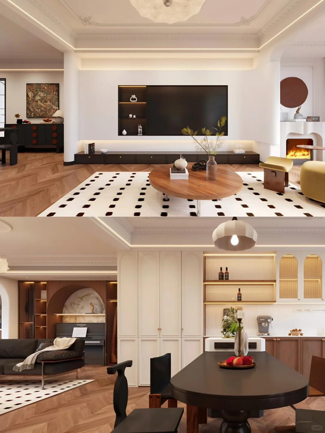 2025装修的9种风格刷爆朋友圈,温柔/复古/极简全搞定,收藏备用(图2) 室内装修风格汇总_法式中古风|浪漫与质感的“双buff”、美式复古风|老电影里的“温暖滤镜”、新中式风格|传统与现代的“东方浪漫”