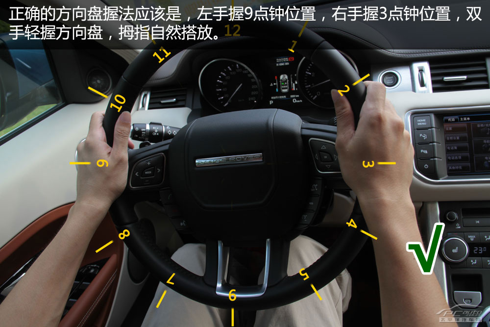 新手看过来(9)教你如何正确打方向盘(图3) 正确方向盘姿势