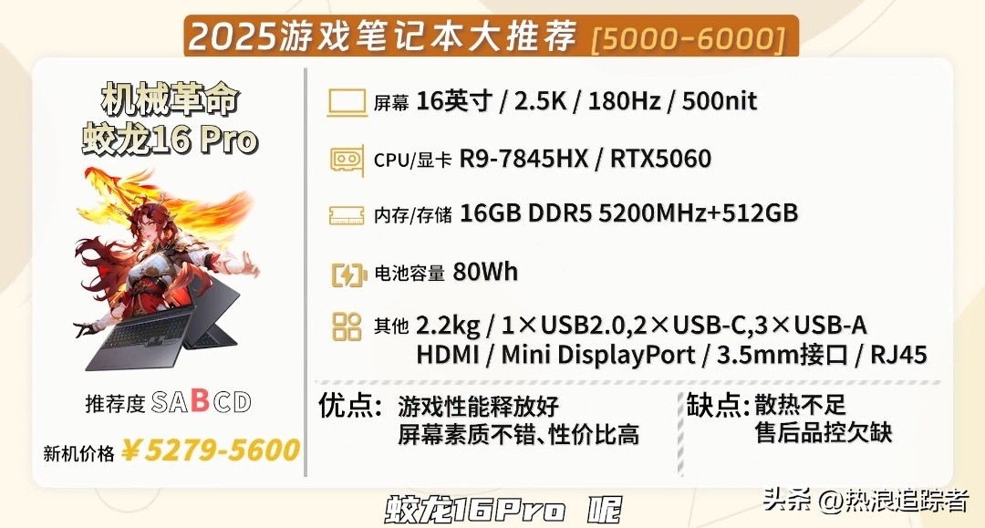 2025年全价位游戏本红黑榜!从1000到10000,这23款闭眼选不踩雷(图18) 高性价比游戏本推荐_雷神游戏本 售后_游戏本选购指南