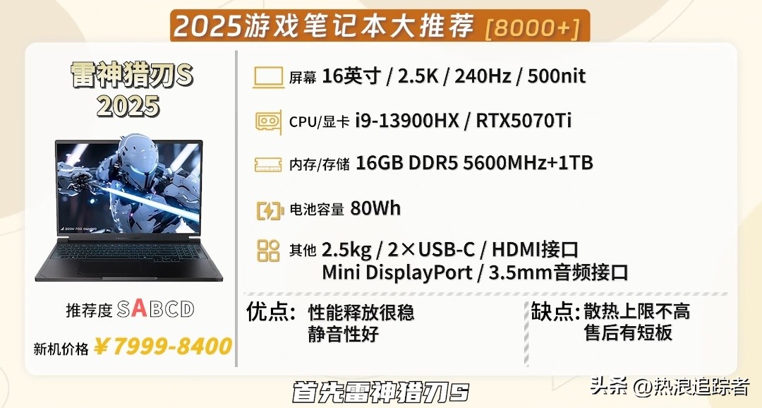 2025年全价位游戏本红黑榜!从1000到10000,这23款闭眼选不踩雷(图27) 雷神游戏本 售后_高性价比游戏本推荐_游戏本选购指南
