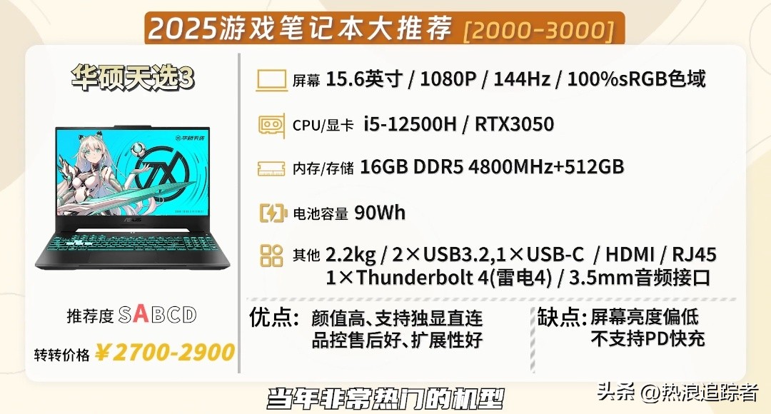 2025年全价位游戏本红黑榜!从1000到10000,这23款闭眼选不踩雷(图5) 游戏本选购指南_雷神游戏本 售后_高性价比游戏本推荐