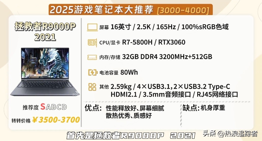 2025年全价位游戏本红黑榜!从1000到10000,这23款闭眼选不踩雷(图8) 游戏本选购指南_高性价比游戏本推荐_雷神游戏本 售后