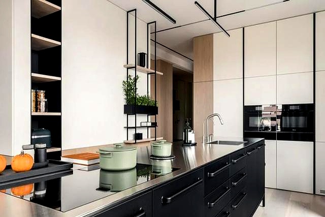 外企男120㎡日式风的家:灰色搭配原木百看不厌,喜欢厨房中岛台(图4) 日式厨房装修风格图片_日式家居设计案例_灰色原木风格装修